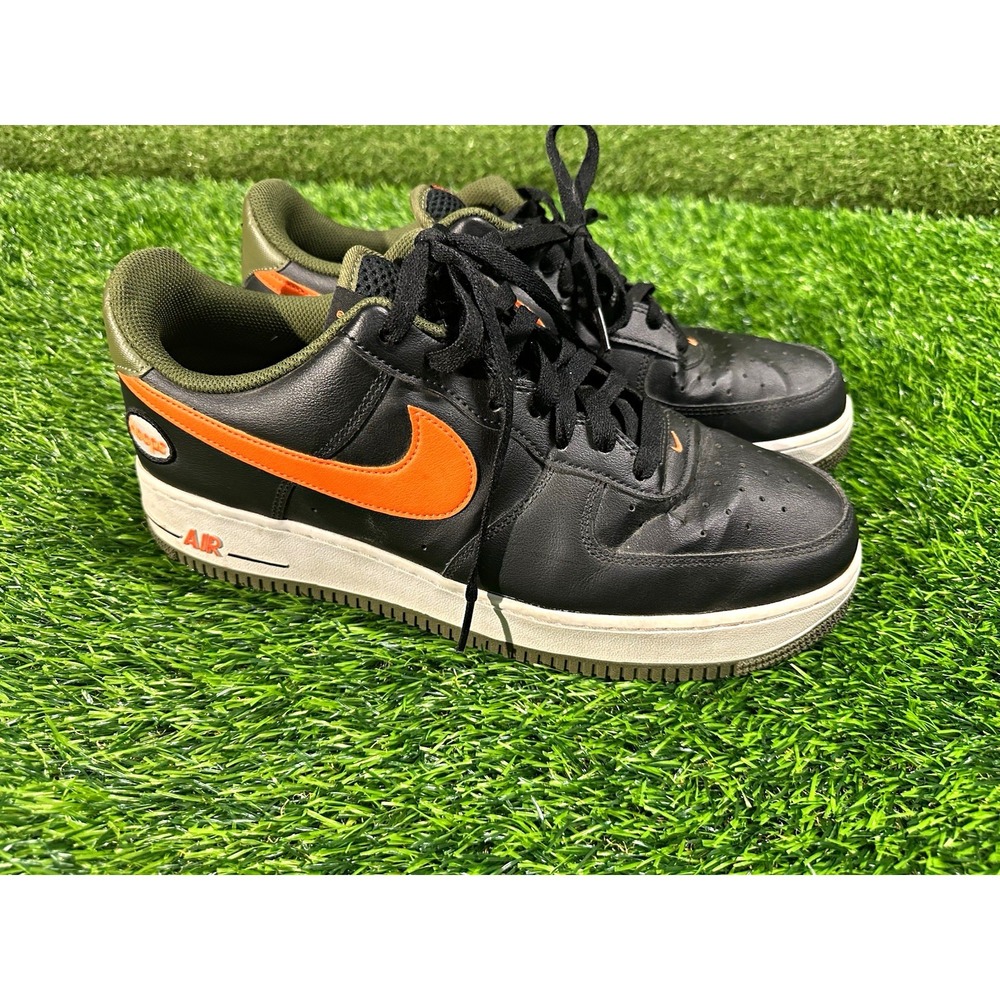 Nike Air Force 1 07 LV8 Hoops Low Top Sneakers Black Orange DH7440-001 Mens 12